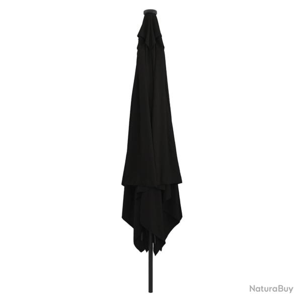 Parasol carr�avec lumi�res LED 295x245 cm en noir