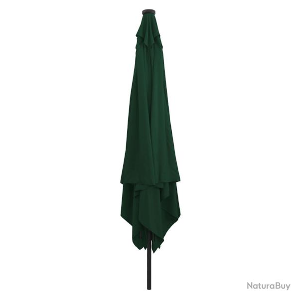 Parasol de jardin carr avec lumires LED 295x245 cm Vert