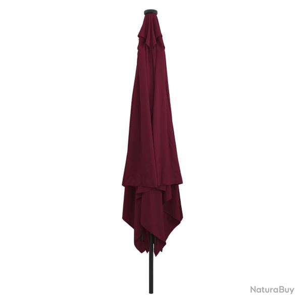 Parasol de jardin carr�avec LED 295x245 cm Bordeaux