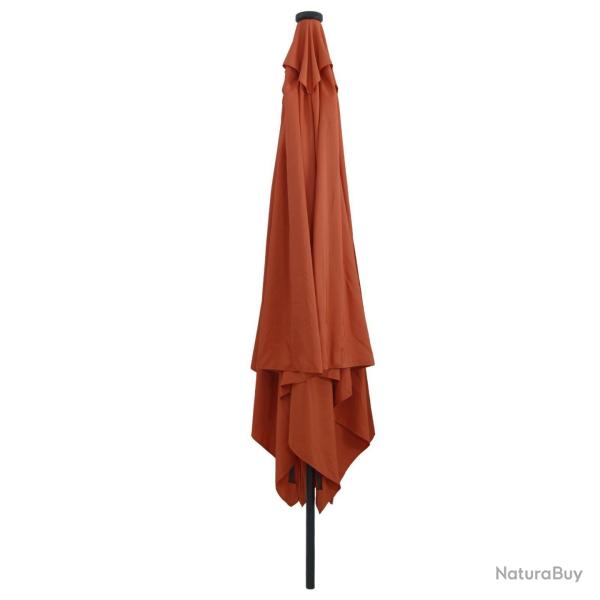 Parasol de jardin carravec lumires LED 295x245 cm Terracotta