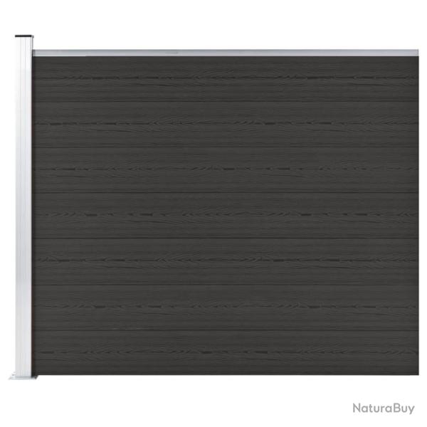 Panneau de clture WPC 175x146 cm Noir
