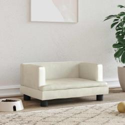 Lit pour chien cr&egrave;me 60x40x30 cm velours