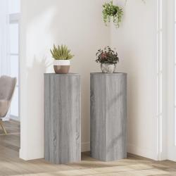 Supports pour plantes 2 pcs sonoma gris bois d'ing&eacute;nierie