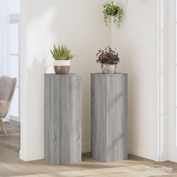 Supports pour plantes 2 pcs sonoma gris bois d'ing�nierie