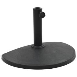 Socle demi-rond de parasol Polyr&eacute;sine 9 kg Noir
