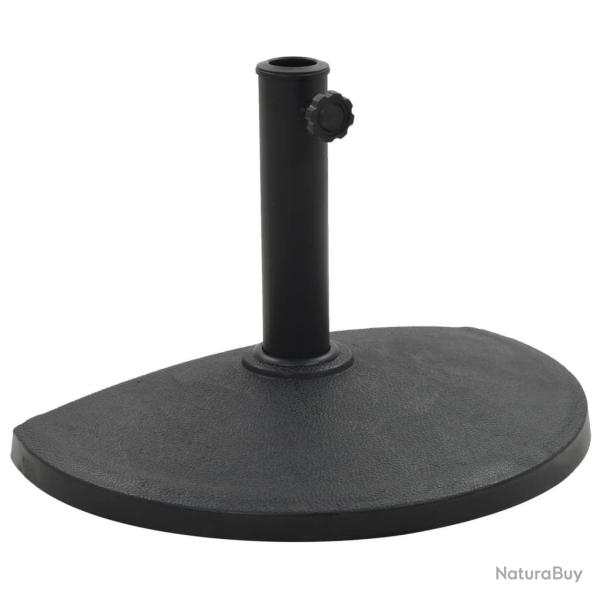 Socle demi-rond de parasol Polyrsine 9 kg Noir