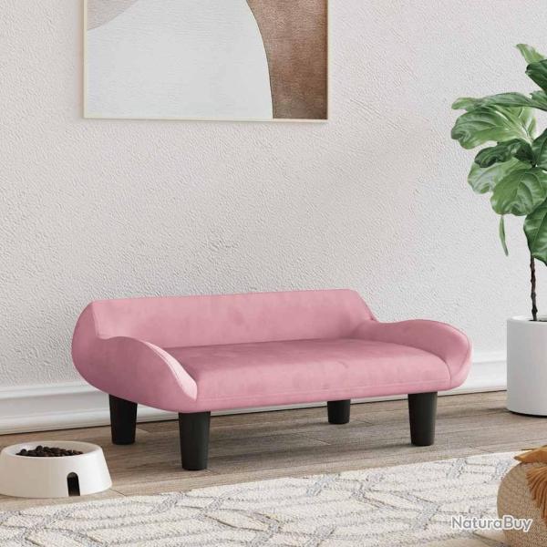 Lit pour chien rose 70x40x24 cm velours