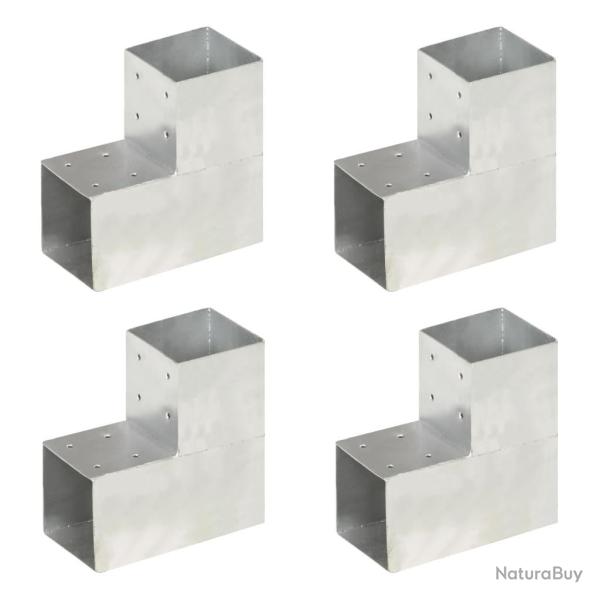 Connecteurs de poteau 4pcs Forme en L Mtal galvanis 101x101mm