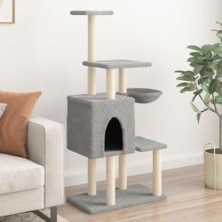 Arbre &agrave; chat avec griffoirs en sisal Gris clair 131 cm