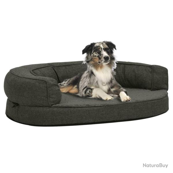 Matelas de lit ergonomique pour chien 75x53 cm Gris fonc