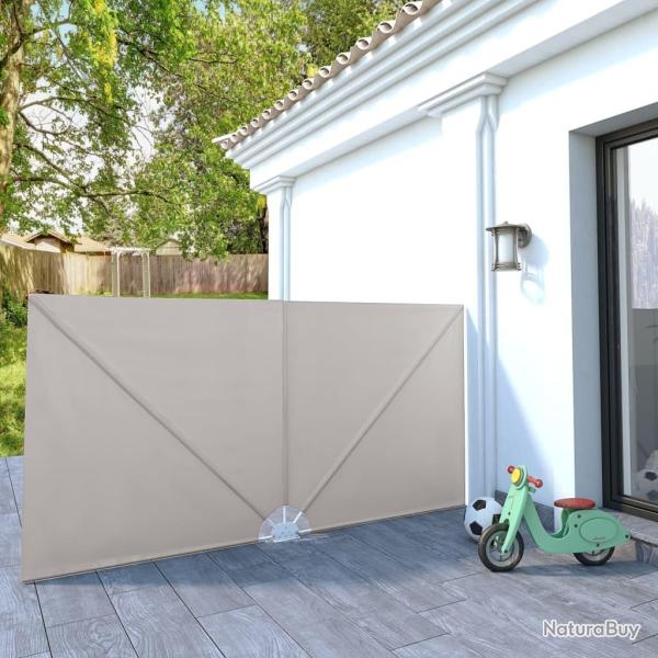 Auvent lat�ral pliable de terrasse Cr�me 300 x 150 cm