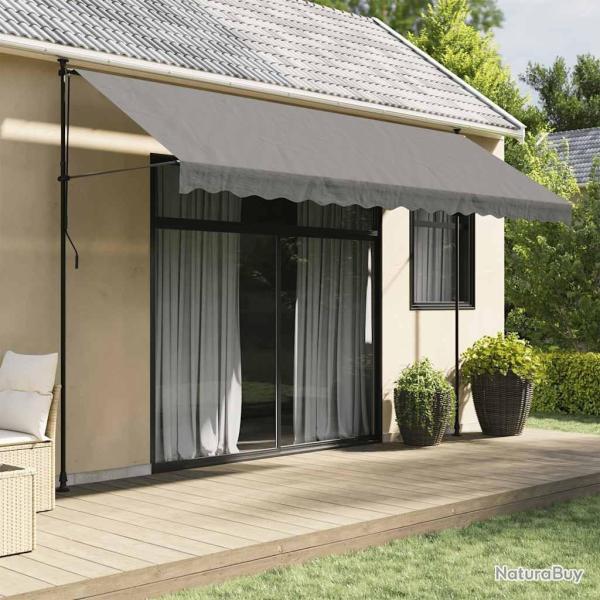 Auvent rtractable anthracite 400x150 m tissu et acier