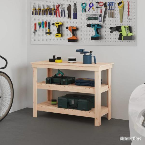 Banc de travail 110,5x50x80 cm Bois de pin massif