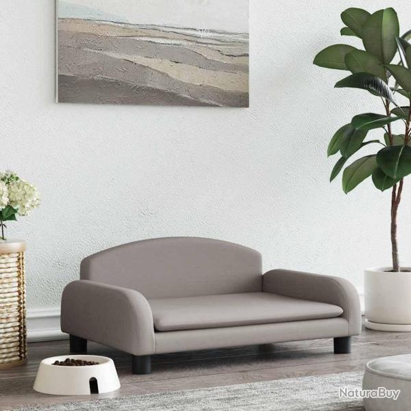 Lit pour chien taupe 70x45x30 cm tissu