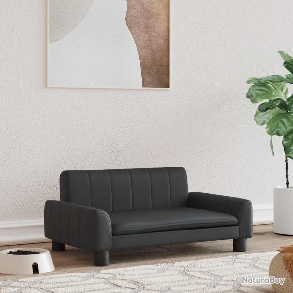 Lit pour chien noir 70x45x30 cm similicuir