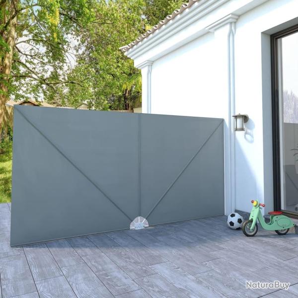 Auvent lat�ral pliable de terrasse Gris 400 x 200 cm