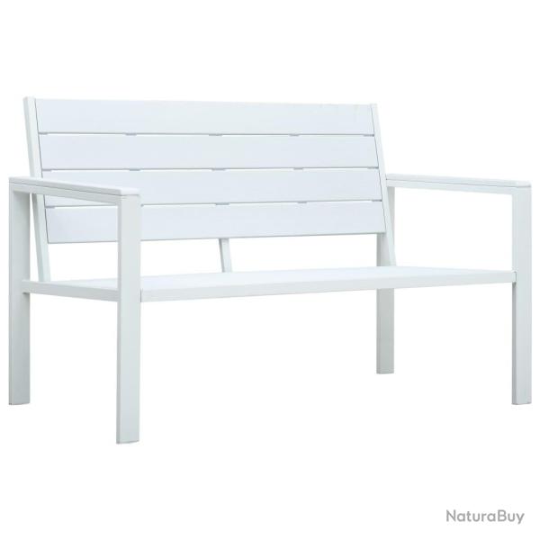 Banc de jardin 120 cm PEHD Blanc Aspect de bois
