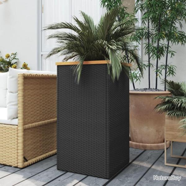 Jardini�re noir 40x40x80 cm r�sine tress�e