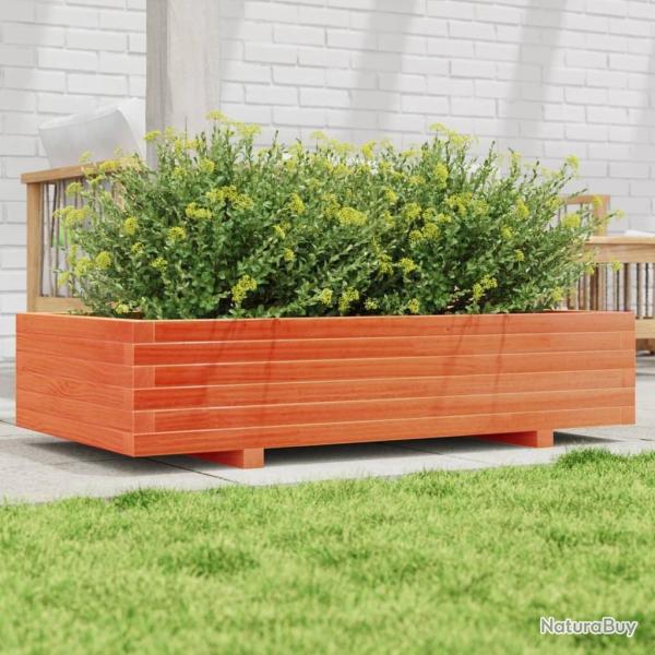 Jardinire cire marron 110x60x26,5 cm bois de pin massif