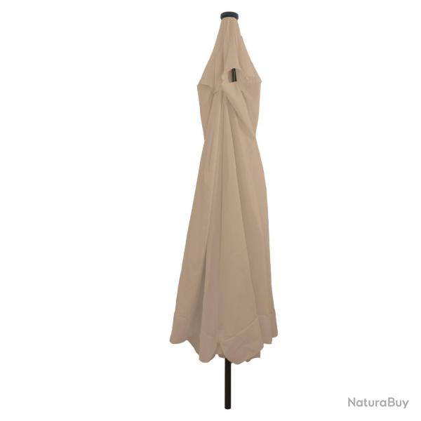 Parasol de jardinavec lumires LED 395x245 cm Taupe