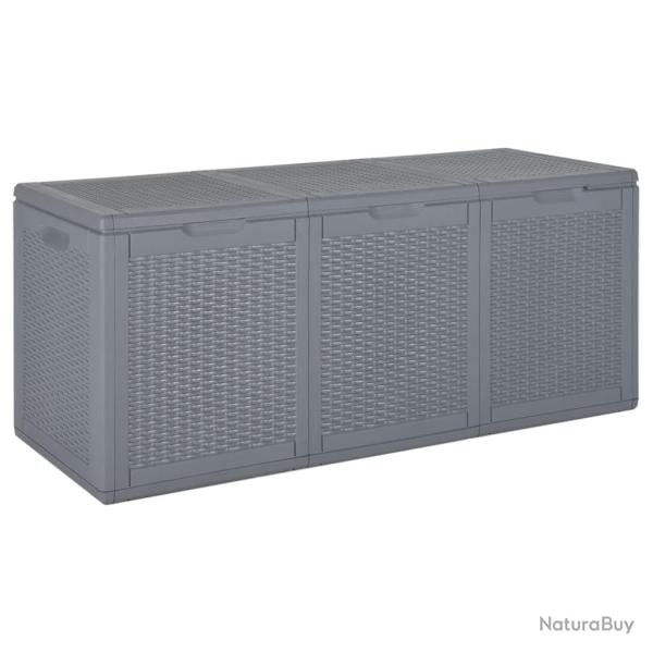 Bo�te de rangement de jardin gris PP rotin 270 L