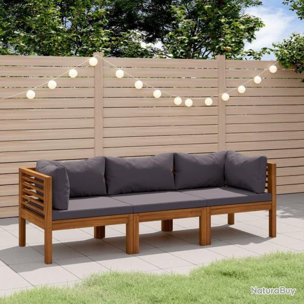 Canap� de jardin � 3 places avec coussin Bois d'acacia massif