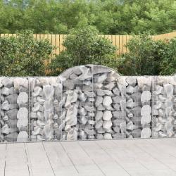 Paniers &agrave; gabions arqu&eacute;s 5 pcs 200x50x100/120 cm fer galvanis&eacute;