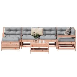 Salon de jardin 7 pcs bois massif sapin de douglas