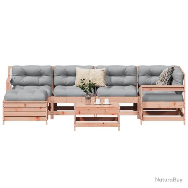 Salon de jardin 7 pcs bois massif sapin de douglas