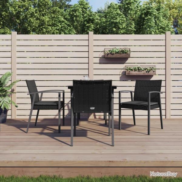 Ensemble � manger de jardin 5 pcs coussins r�sine tress�e acier