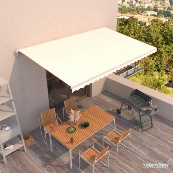 Auvent manuel r�tractable 500x350 cm Cr�me