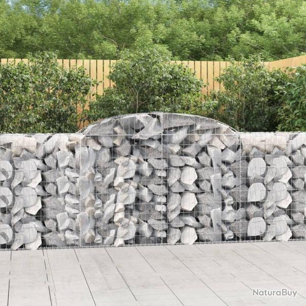 Paniers  gabions arqus 3 pcs 300x50x100/120 cm fer galvanis