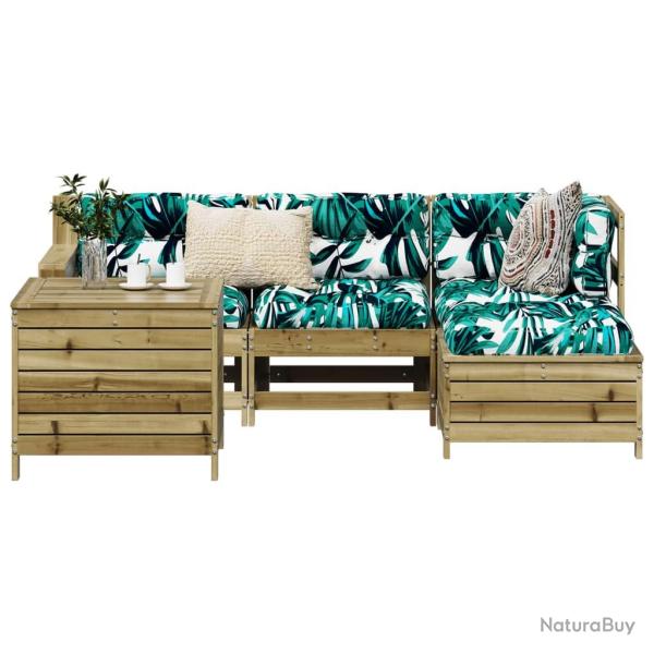 Salon de jardin 5 pcs bois de pin impr�gn�