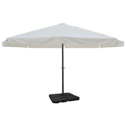 Parasol de jardin avec base portable aluminium blanc