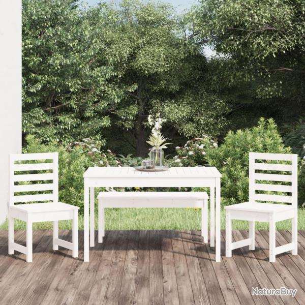 Ensemble � manger de jardin 4 pcs blanc bois massif de pin