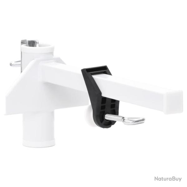 Pince � parasol pour balcon blanc 38 mm acier