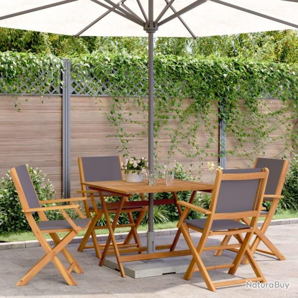 Ensemble � manger de jardin 5 pcs anthracite tissu bois massif