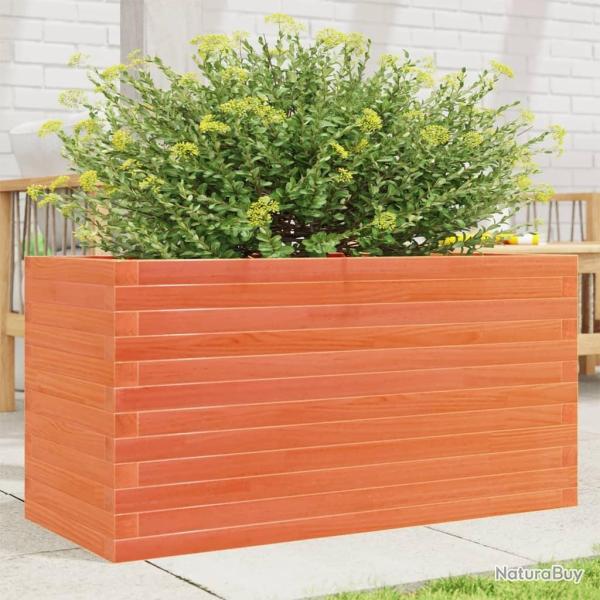 Jardinire cire marron 90x40x46 cm bois de pin massif