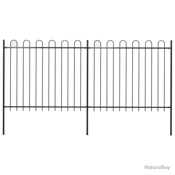 Clture de jardin avec dessus en cerceau Acier 3,4 x 1,5 m Noir