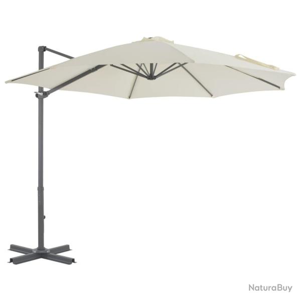 Parasol de jardin en porte--faux et poteau en aluminium sable