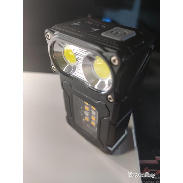 Mini LED COB lampe de poche portable tte rglable double lumire, USB rechargeable, chasse, pche