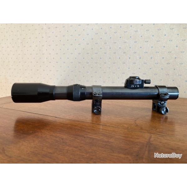 Lunette Allemande SCHMIDT & BENDER  Wetzlar 2,5 x 18 avec montage acier d�rivable pour rail de 11 mm