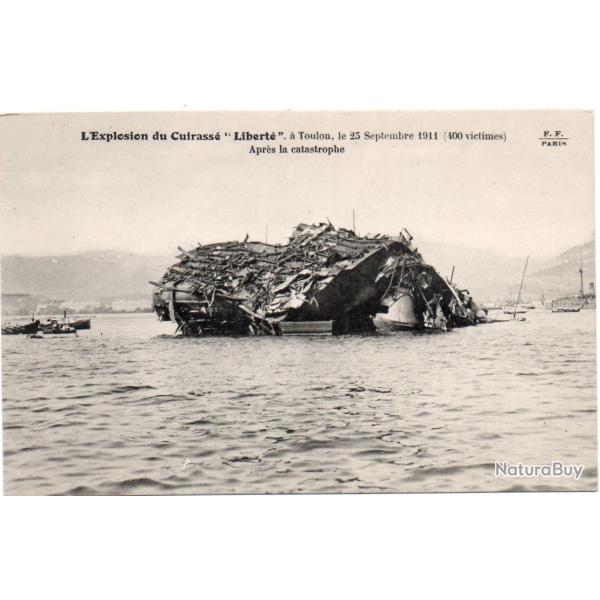 CPA - Marine Militaire -L'explosion du cuirass� libert� a - TOULON - Le 25 sept - N�3194
