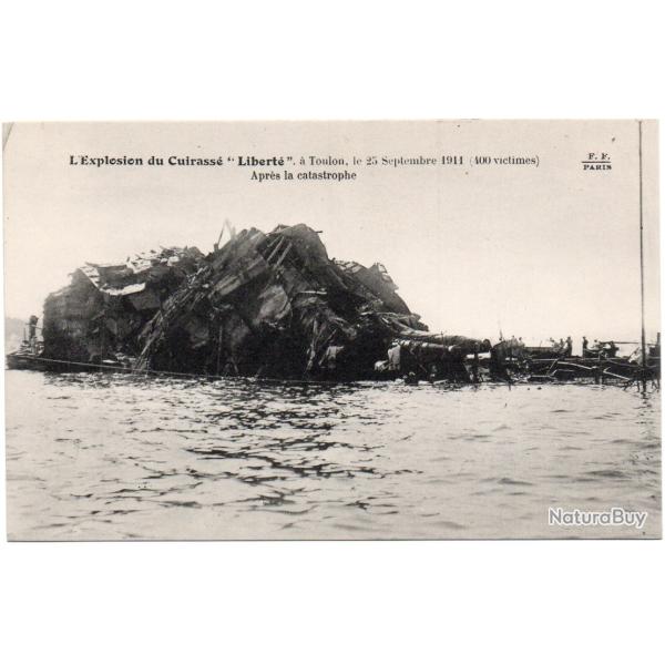 CPA - Marine Militaire -L'explosion du cuirass� libert� a - TOULON - Le 25 septembre 1911- N�3195