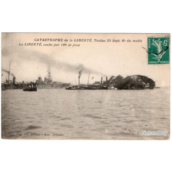 CPA - Marine Militaire -catastrophe de Libert� -Toulon 25Sept 6h du matin La Libert� coule N�1590