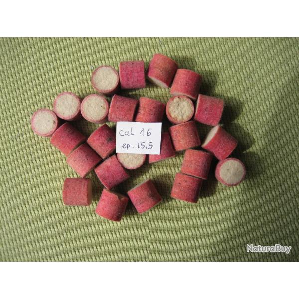 Rares...  Bourres feutre rose 1�re qualit� cal 16 hauteur 15,5 mm