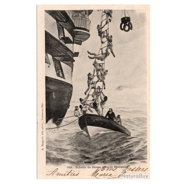 CPA - Marine Militaire - �chelle de Poupe ( d'�pres Bourgain ) N�3050