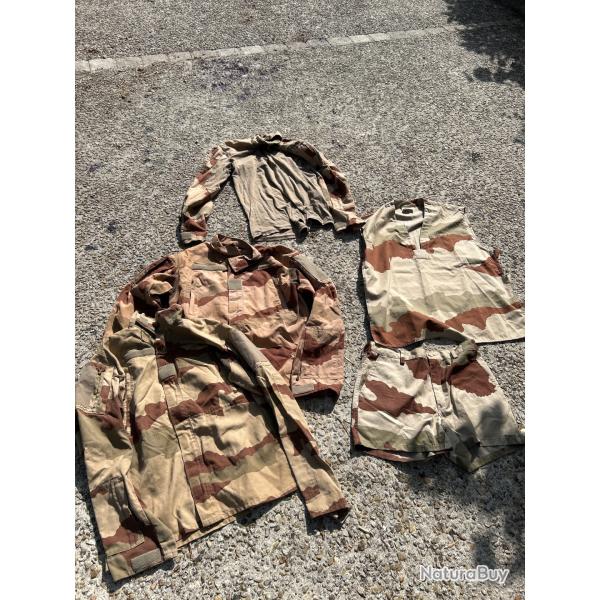 Gros lot OPEX Mali Vestes F3 ZD, UBAS camoufl�e sable arm�e Fran�aise