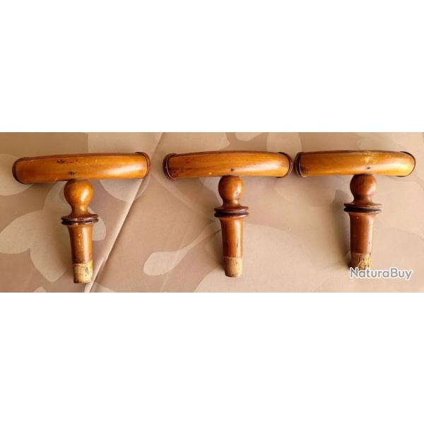 LOT DE 3 PATERES ANCIENNES EN BOIS