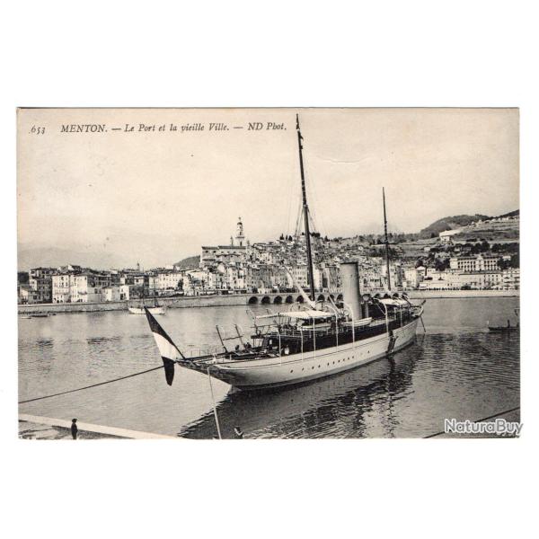 CPA -Marine -MENTON-Le Port et la vieille Ville  N�3153